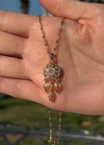 Çelik Zincir Detaylı Dreamcatcher Kolye - Görsel 2