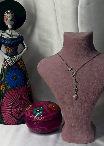 Çelik Zincir Detaylı Kuzey Yıldızı Kolye - Görsel 3