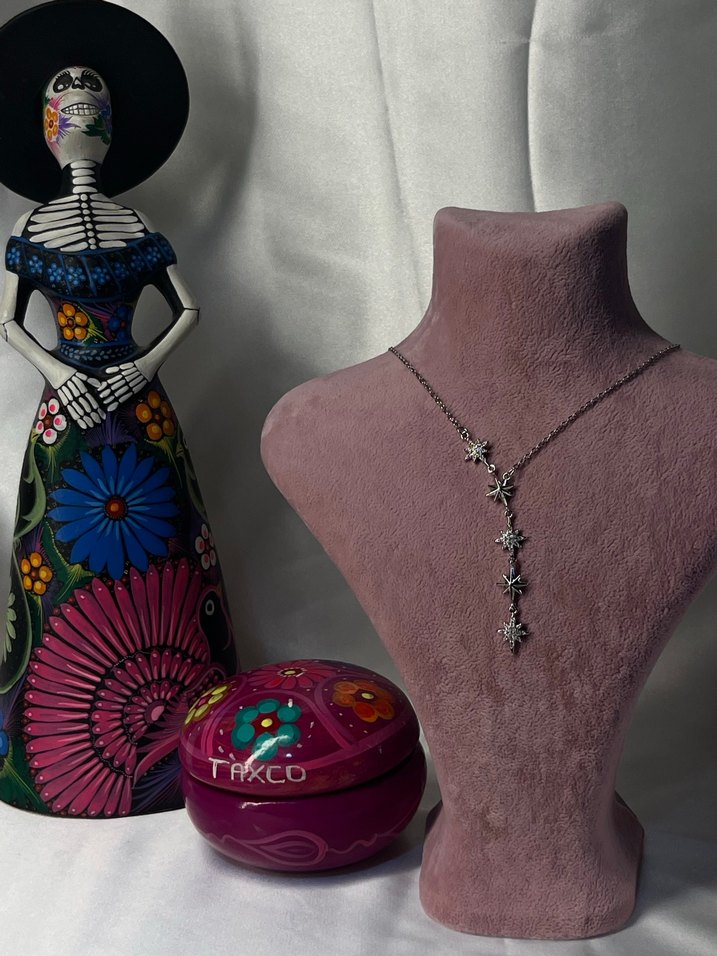 Çelik Zincir Detaylı Kuzey Yıldızı Kolye - Görsel 3