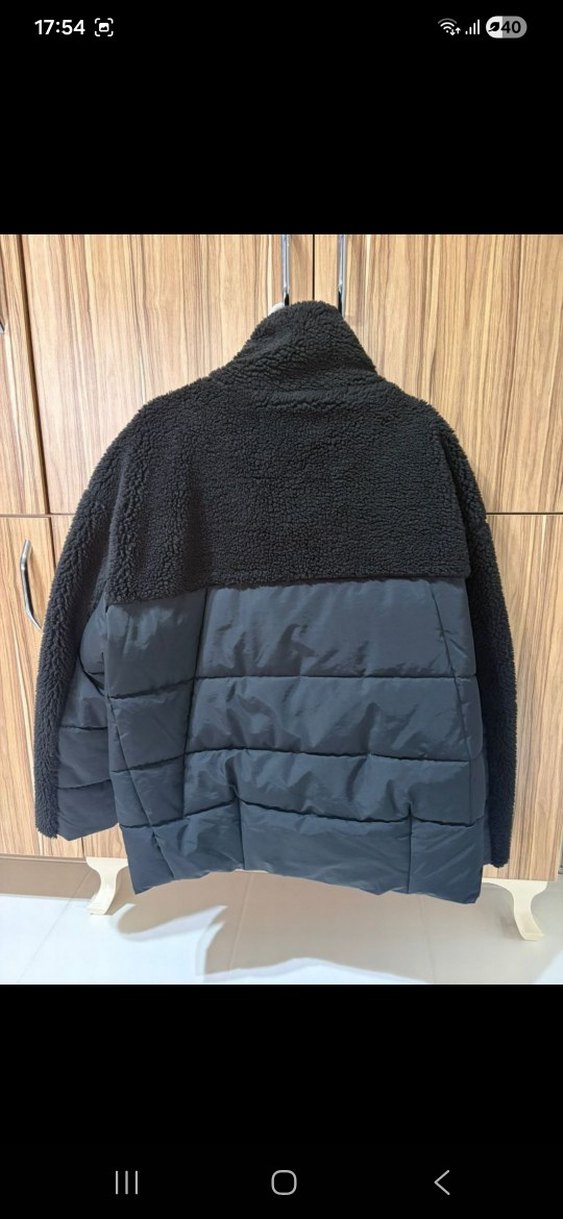 Siyah Kadın Peluş Kışlık Ceket - Görsel 2