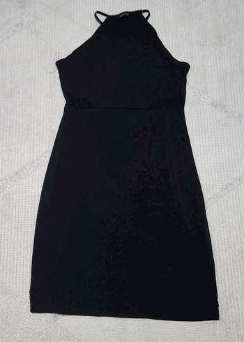 Siyah Yüksek Yakalı Kadın elbise - Görsel 3