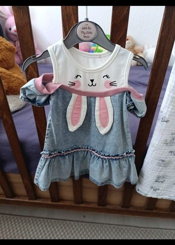 Kız Çocuk Pembe Denim Elbise