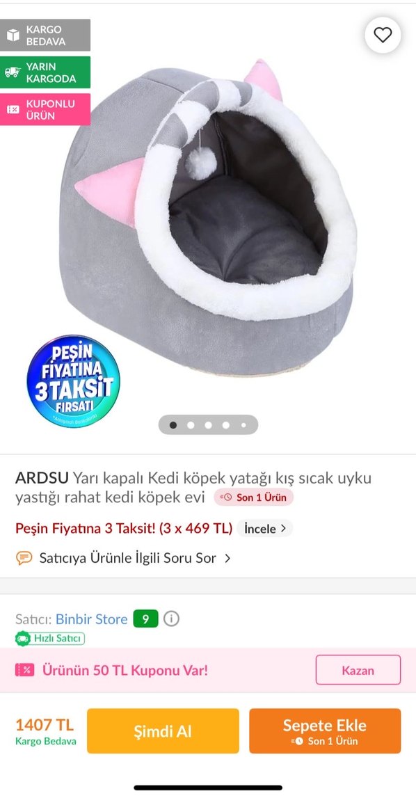 Gri Kedi Yuva Yumuşak ve Rahat - Görsel 2