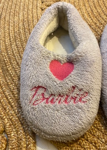 Barbie Gri Nakışlı Kız Çocuk Sıcak Ev Terliği - Görsel 2