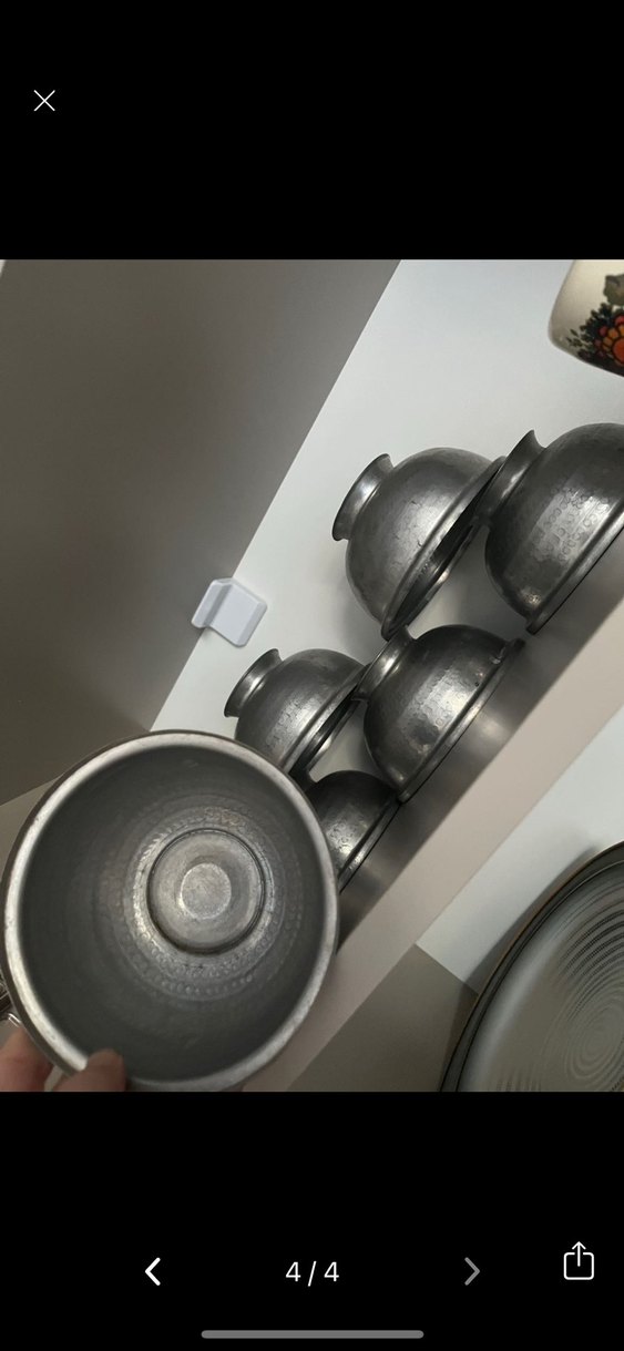 Gri Metal Çay Fincanları Seti - Görsel 4