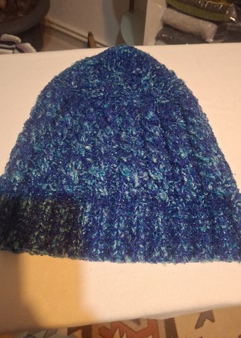 Kadın Mavi Örgü Bere - Görsel 3