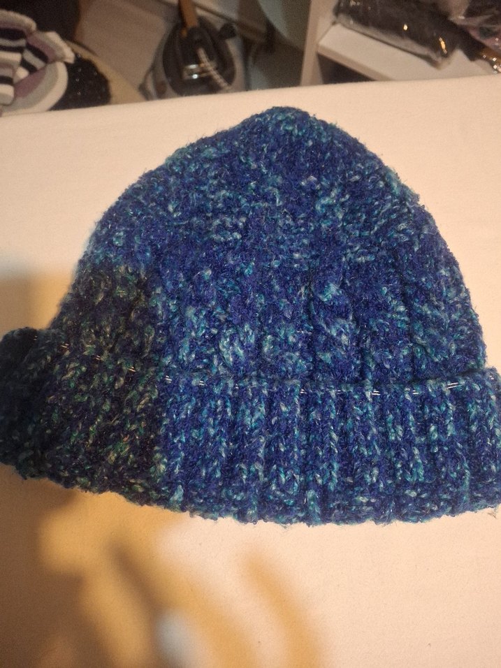 Kadın Mavi Örgü Bere - Görsel 2