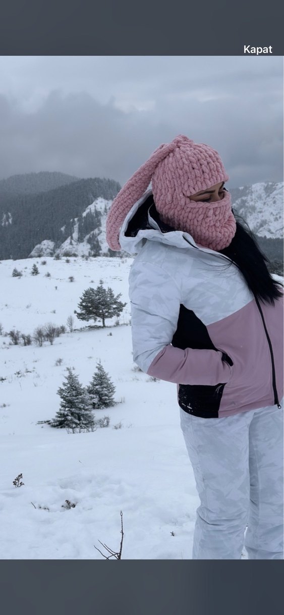 Kadın Beyaz Bağlamalı Kayak Pantolonu - Görsel 3