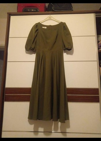 Kadın Haki Uzun Piliseli Elbise bidolu marka - Görsel 2