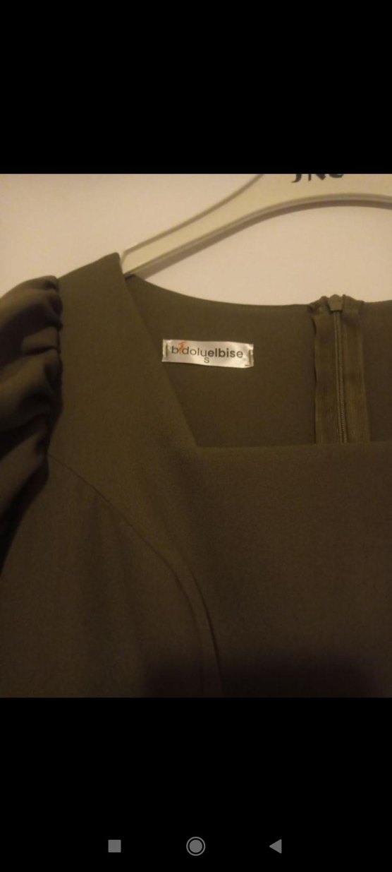 Kadın Haki Uzun Piliseli Elbise bidolu marka - Görsel 4