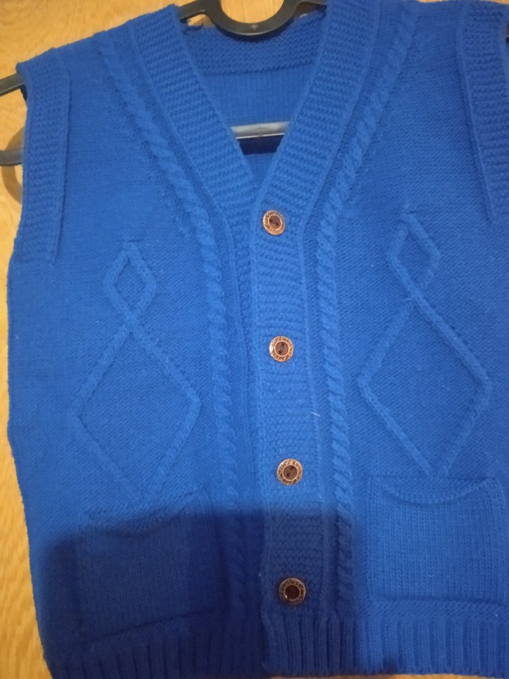 Mavi Erkek Çocuk Örgü Süveter - Görsel 3