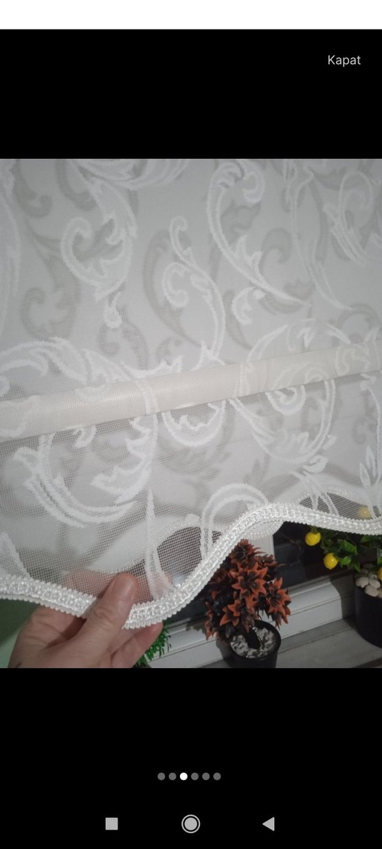 Beyaz İşlemeli Fon Perde tül 1 adet 180 - Görsel 2