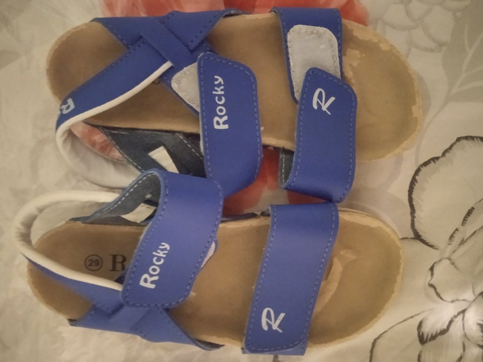 Mavi Erkek Çocuk Kayışlı Rock Punk Terlik - Görsel 2