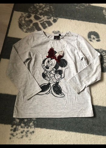 Kız Çocuk Gri Uzun Kollu Baskılı Tişört - Görsel 2