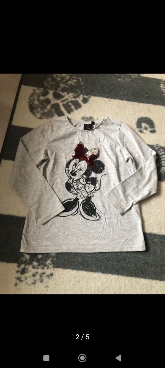 Kız Çocuk Gri Uzun Kollu Baskılı Tişört - Görsel 2