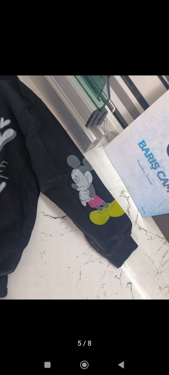 Kız Çocuk Siyah Kapüşonlu Oversize Eşofman Takımı - Görsel 5