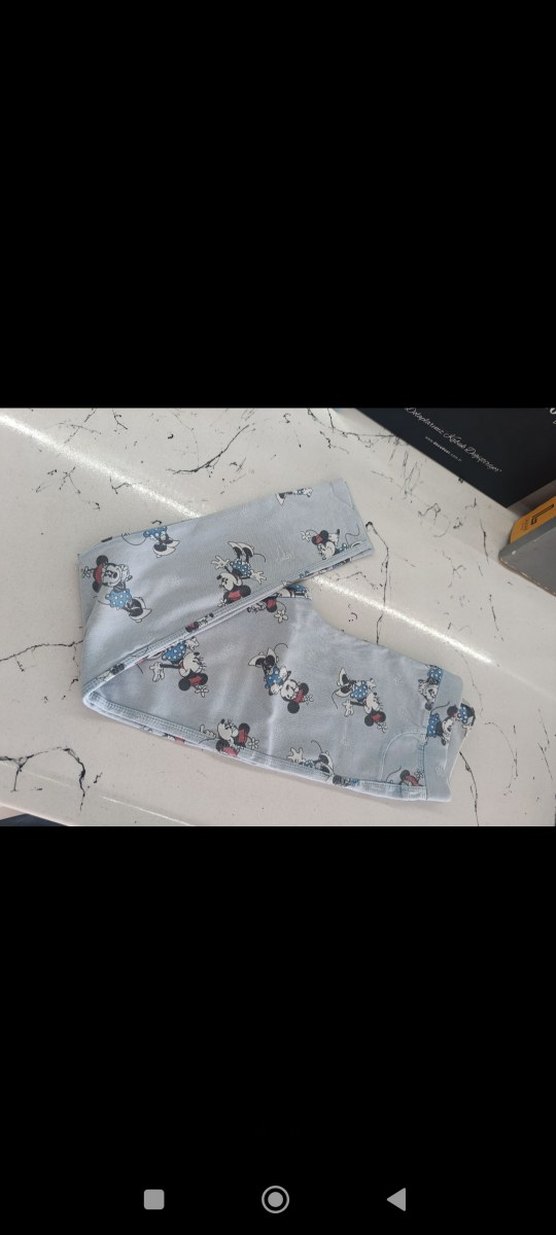 Kız Çocuk Gri Baskılı Denim Tayt - Görsel 4