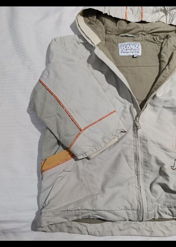 Kapüşonlu Gri Erkek Çocuk Montu - Görsel 2