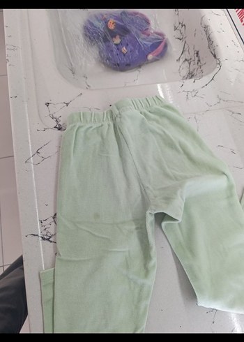 Kız Çocuk Yeşil Basic Tayt - Görsel 3