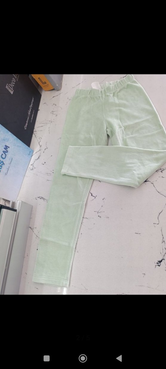 Kız Çocuk Yeşil Basic Tayt - Görsel 2