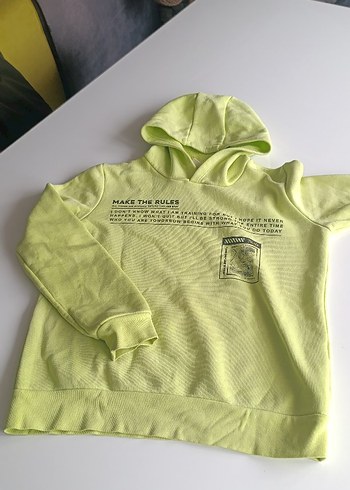 Sarı Kapüşonlu Erkek Sweatshirt - Görsel 2