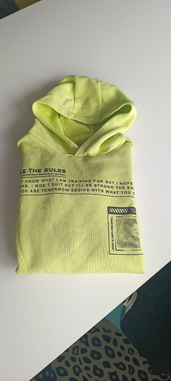 Sarı Kapüşonlu Erkek Sweatshirt - Görsel 5