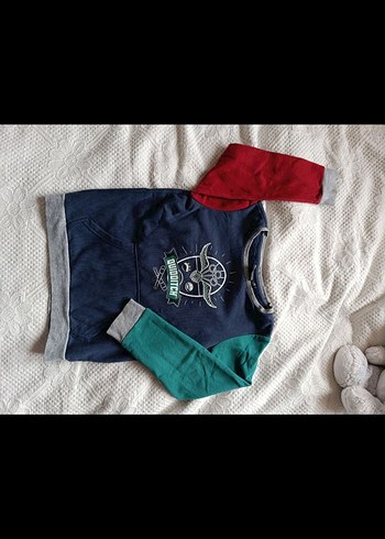 Erkek Çocuk Renkli Baskılı Sweatshirt - Görsel 2