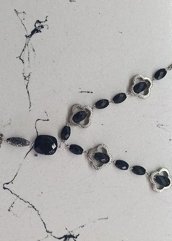 Uzun Zincirli Siyah Gotik Kolye - Görsel 3