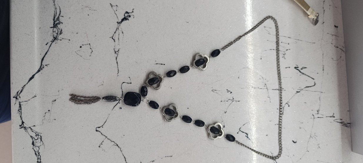 Uzun Zincirli Siyah Gotik Kolye - Görsel 2