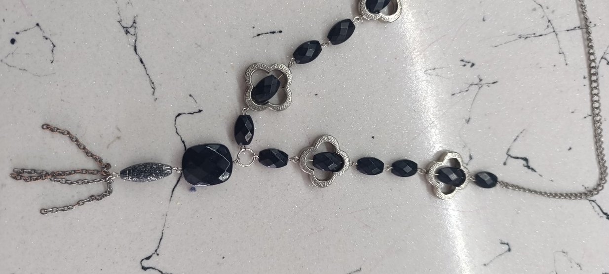 Uzun Zincirli Siyah Gotik Kolye - Görsel 4