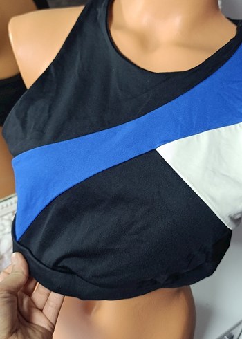 Siyah Mavi Mini Spor Sütyeni - Görsel 4