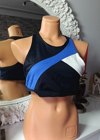 Siyah Mavi Mini Spor Sütyeni - Görsel 2