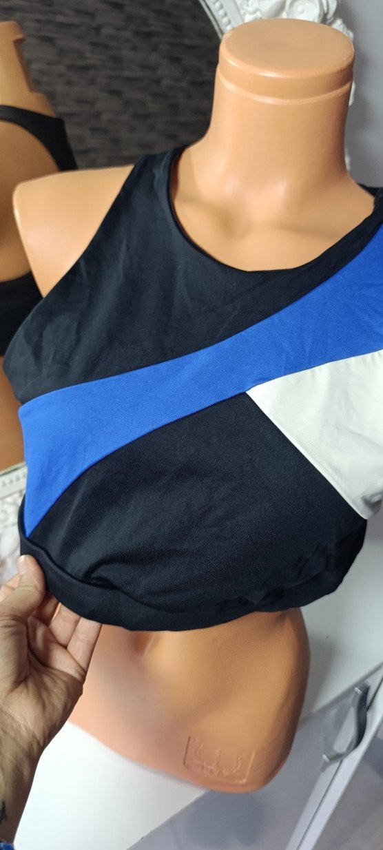 Siyah Mavi Mini Spor Sütyeni - Görsel 4