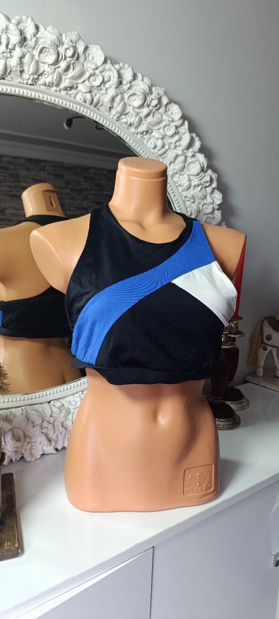 Siyah Mavi Mini Spor Sütyeni - Görsel 2