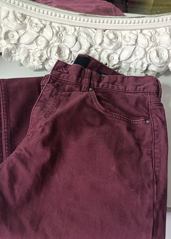 Bordo Dar Kesim Pantolon - Görsel 5