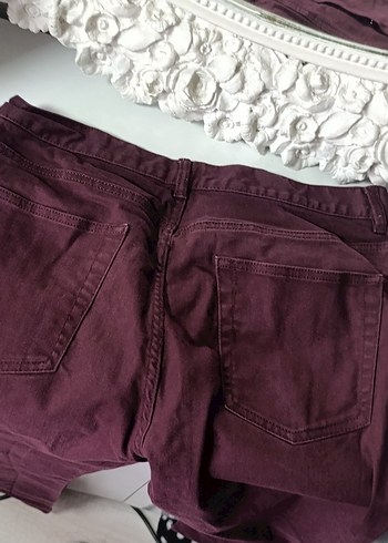 Bordo Dar Kesim Pantolon - Görsel 6
