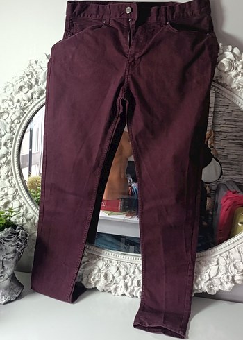 Bordo Dar Kesim Pantolon - Görsel 2