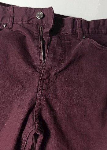 Bordo Dar Kesim Pantolon - Görsel 4