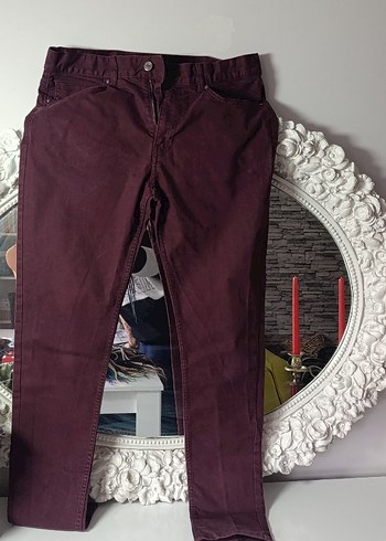 Bordo Dar Kesim Pantolon - Görsel 3