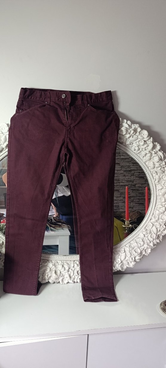 Bordo Dar Kesim Pantolon - Görsel 3