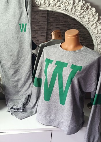 Gri Baskılı Oversize  Eşofman Takımı - Görsel 2