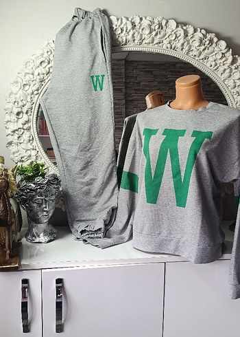 Gri Baskılı Oversize  Eşofman Takımı - Görsel 6