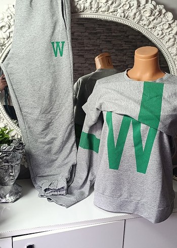 Gri Baskılı Oversize  Eşofman Takımı - Görsel 5