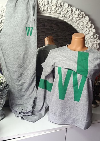 Gri Baskılı Oversize  Eşofman Takımı - Görsel 4