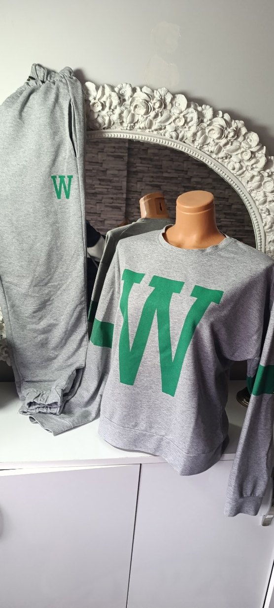 Gri Baskılı Oversize  Eşofman Takımı - Görsel 2