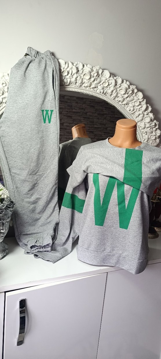 Gri Baskılı Oversize  Eşofman Takımı - Görsel 4