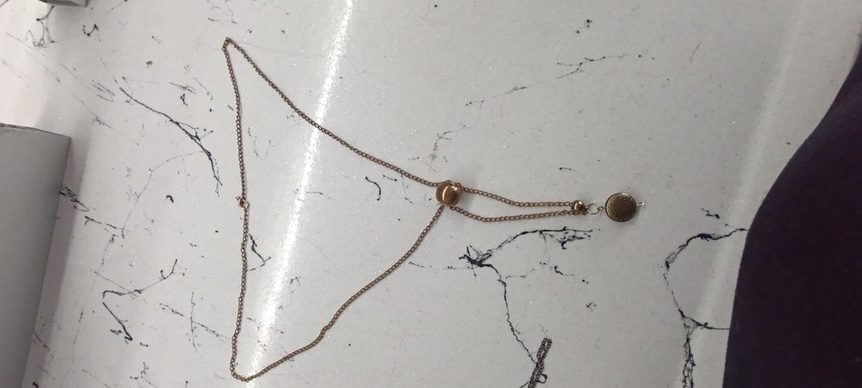 Uzun Zincir Detaylı Altın Renk Kadın Kolye - Görsel 2