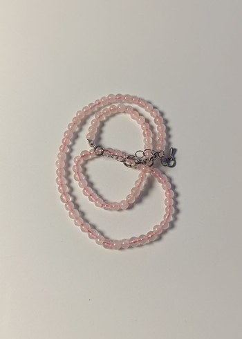 Pembe Boncuklu Midi Bohem Kolye - Görsel 2