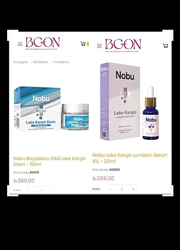 NOBU Leke Karşıtı Krem & Serum