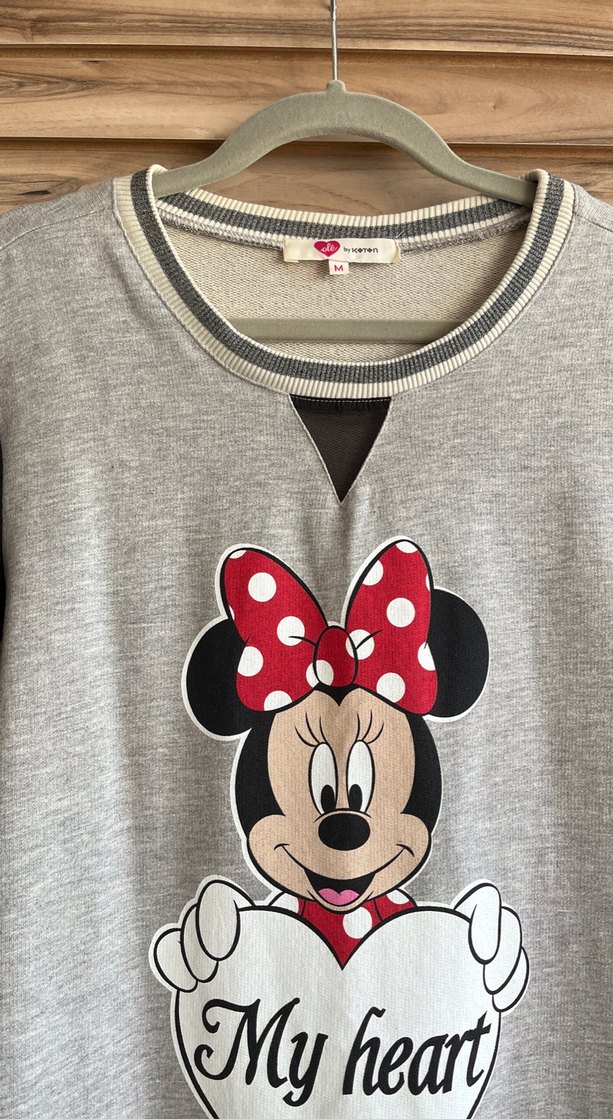 Uzun Kollu Gri  Minnie Baskılı - Görsel 2